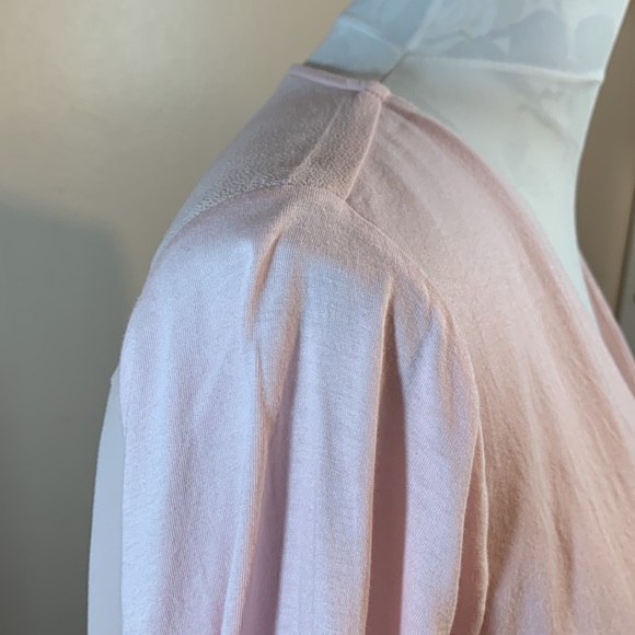 Michael Michael Kors Blouse Pink V-Neck Ruffle Sleeve Classic Crepe Knit Layer - Picture 7 of 10